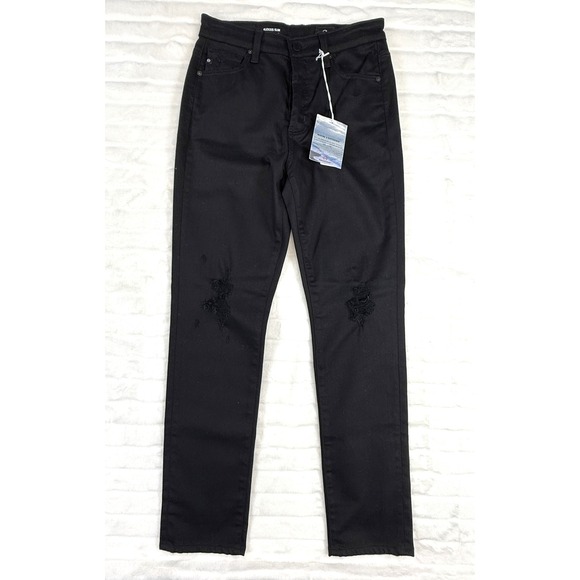 Ag Adriano Goldschmied Denim - AG Alexxis Slim Jeans Women 28 High Rise Distressed VTG‎ Slim Denim Button Fly